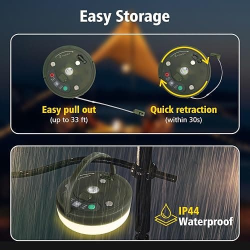 2PCS Camping String Lights 33ft, 4 in 1 Rechargeable 100LED Outdoor Tent String Lights with 14 Lighting Modes Remote Control Waterproof with Timer Function for Camping Gear Essentials Hiking Garden thumbnail 5