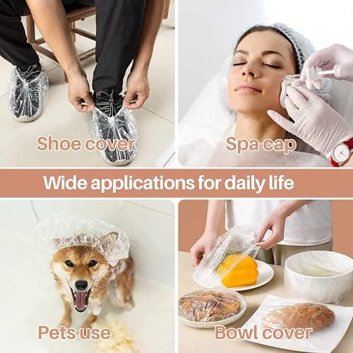 MAQIHAN 100 Disposable Shower Caps Unisex - Large Plastic Hair Caps for Deep Conditioning Shower Cap Reusable Waterproof for Women Men Hair Treatment Bath Cap for Long Hair Travel Essentials thumbnail 6