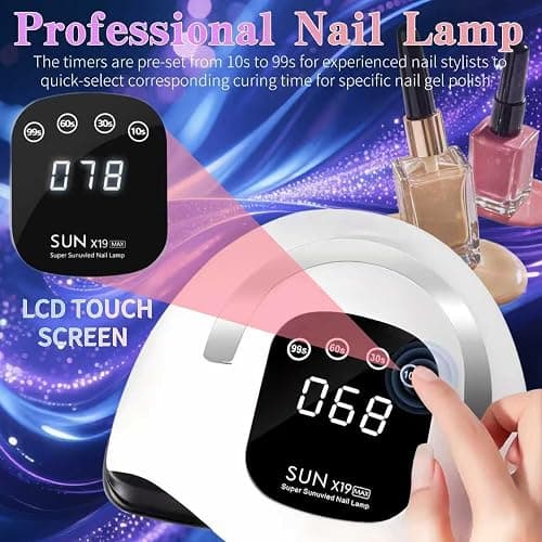 UV LED Nail Lamp with 72 Beads, 320W Nail Curing Lamps for Gel Polish with Automatic Sensor/4 Timer Setting,Led Nail Dryer, Professional Nail Art Drying Tools for Fingernail and Toenail. thumbnail 4