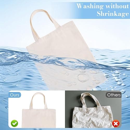 TATOTUTOTA Canvas Tote Bag Bulk 24 Pack Sublimation Tote Bags, Lightweight Medium Reusable Grocery Shopping Cloth Bags for Heat Transfer Vinyl(13.7x15in) thumbnail 5