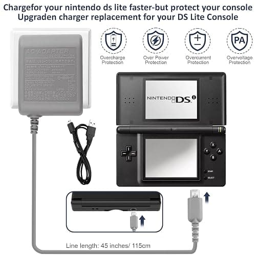 DS Lite Charger,Compatible with Nintendo DS Lite 100-240V Wall Plug Adapter, with USB Charging Cable for Nintendo DS Lite thumbnail 4