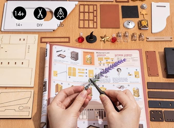 Rolife DIY Miniature Dollhouse Room Kit - Magic Potion Store Diorama Kit DIY Crafts Hobbies for Women/Men Gifts for Teens Adults Home Decor - Magic Potion Store thumbnail 5