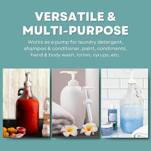 Gallon Pump Dispenser - for Plastic or Glass Bottles – Heavy-Duty Leak Proof for Commercial and Household Use - Plastic Pump for Gallon Jug – Non-BPA Plastic (Pack of 2) thumbnail 6