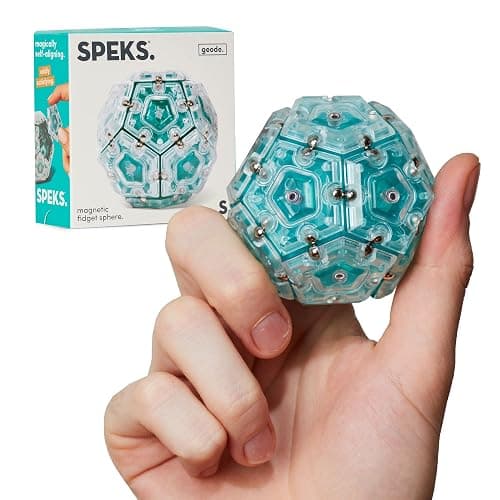 Speks Geode Sphere Magnetic Fidget Toy for Adults & Teens 14+ | Sensory Gadget for Stress Relief and Anxiety, Office Desk Toy Present, Christmas Gift, Holiday Stocking Stuffer | Aqua, 12-Piece Set - Aqua - Image 1