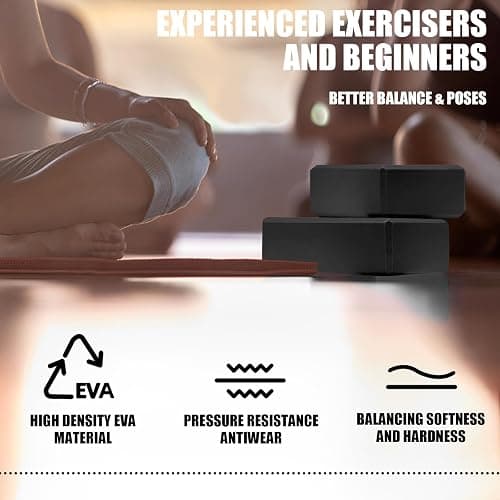 2 Pcs Yoga Blocks, 9"x6"x3" Foam Blocks Yoga Props for Pilates Stretching and Meditation Exercise Blocks Lightweight Yoga Essentials thumbnail 5