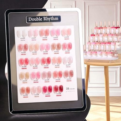 Double Rhythm 28Pcs 0.5Oz Gel Nail Polish Set Same Color Same Bottle Gel Polish Kit Nail Art Manicure Salon DIY at Home for Women (Jelly Sheer Clear Collection-T24-8) - Image 1