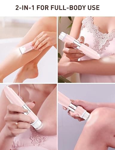 Bikini Trimmer Women 2-in-1 Facial Hair Remover for Women,USB-C Razors Woman,Dual Head Shaver Woman with Smart Light for Intimate,Lady Shavers for Woman Pubic Hair for Lip Underarm Body,Travel Lock thumbnail 8