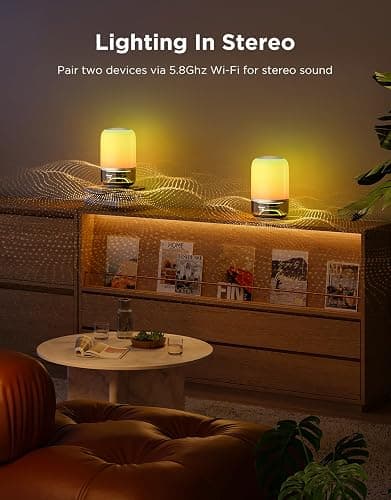 Govee Table Lamp 2 Pro x Sound by JBL, Smart Cordless Table Lamp with Speaker, Music-Light Sync, 16 Music Modes & 100+ Scene Modes, Work with Matter, DIY Customized Rechargeable Desk Lamp for Bedroom thumbnail 6