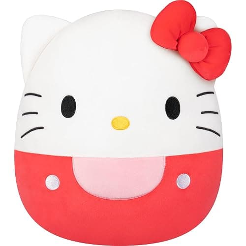 Squishmallows Original Sanrio 12in Hello Kitty in Red Overalls – Official Jazwares Plush (Medium-Sized) - Image 1