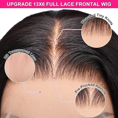 tsiyu 13x6 Deep Wave Lace Front Wigs Human Hair Pre Plucked Pre Bleached Deep Curly Human Wigs for Women 180 Density HD Full Lace Frontal Wig With Baby Hair 28inch thumbnail 3