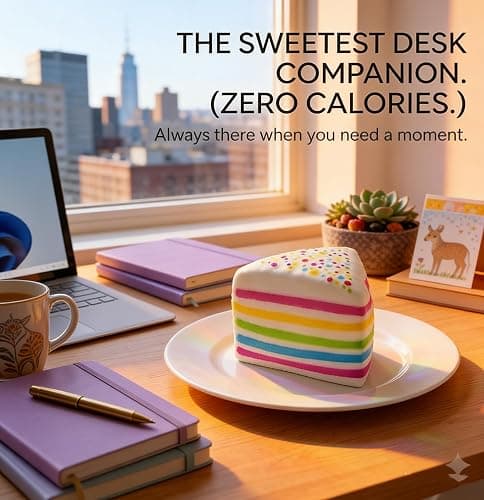 Jumbo Cake Squishy, Jumbo Rainbow Cake Squishy, Cute Stress Relief Simulation Slow Rising Cakes Squishies, Soft Squeeze Ball Birthday Gift (Rainbow) thumbnail 4