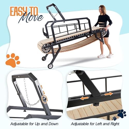 Albott Dog Treadmill for Large & Medium Dogs with Pace Adjustbable Brake and Roller Wheels, Enlarged Indoor Slatmill for Dogs to Keep Fit and Healthy, Up to 330 Lbs thumbnail 4