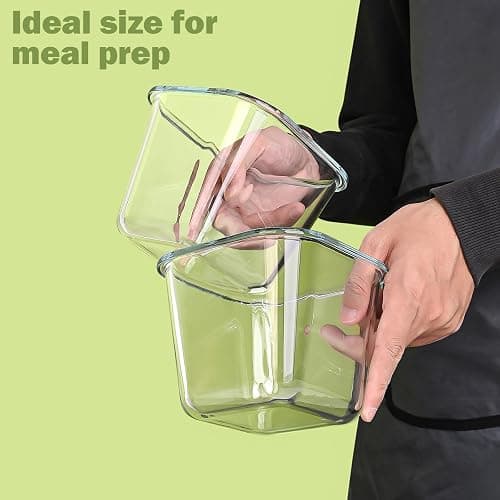 Soup Containers with Lids Glass 32 oz, 4 Cup Borosilicate Glass Food Storage Containers, Microwave & Freezer Safe Jars, Small Square Meal Prep Bowl for Salad, Fruit, Lunch, Ice Cream, Travel, 4 Pack thumbnail 3