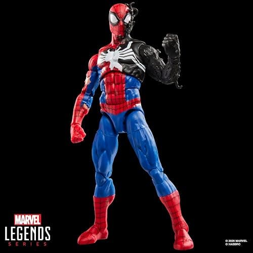 Marvel Legends Series Secret Wars Spider-Man (Alien Costume), Retro Comics Collectible 6 Inch Action Figure with Lenticular Shield thumbnail 6