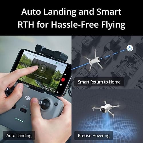 DJI Mini 3 (DJI RC), Lightweight 3x Mechanical Gimbal Drones with Camera for Adults 4K, 38-min Flight Time, up to 32800ft (10km) Video Transmission, Vertical Shooting, GPS Auto Return Integrated thumbnail 4