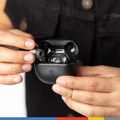 Skullcandy Rail ANC Wireless Earbuds, Bluetooth Headphones, Active Noise Cancelling, Up to 38 Hours Battery, Microphone for iPhone Android, Customizable via Skull-iQ App - True Black thumbnail 6