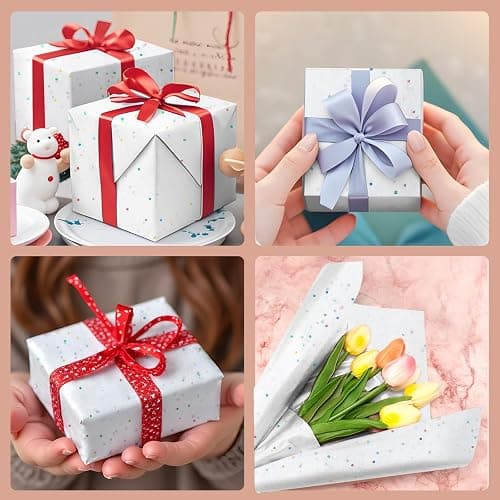 White Glitter Tissue Paper for Gift Bags 36 Sheets 14x20 Inch - Recyclable Wrapping Paper for Weddings, Birthdays, Party & Festival Decorations DIY Craft Supplies thumbnail 5