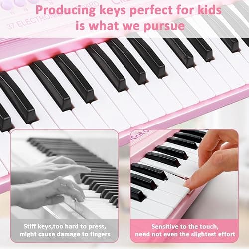 m zimoon Kids Piano Keyboard, 37 Keys Electronic Piano for Kids Music Piano Portable Multi-Function Musical Instruments Educational Toy Birthday for Boys Girls Children Beginner thumbnail 5