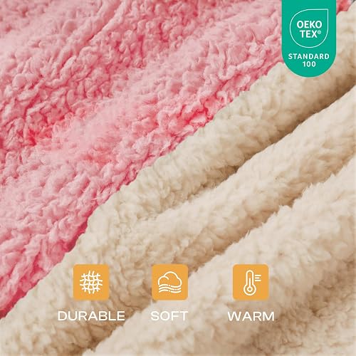Luciphia Premium Fleece Pet Blanket for Small Medium Dogs Puppy Soft Sherpa Calming Cat Throw Blankets(Pink,30x20 inches) thumbnail 2