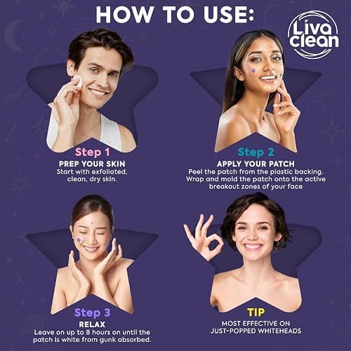 Livaclean Star Pimple Patches for Face w/ Hydrocolloid, Tea Tree oil & Salicylic Acid - Zit Stickers, Hydrocolloid Acne Patches for Face - Cute Pimple Patch, Acne Stickers | w/Hydrocolloid, Salicylic Acid, Tea Tree, Healing Stickers, Zit Superstar thumbnail 3