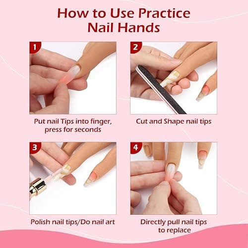 LIONVISON Practice Hand for Acrylic Nails, Realistic Silicone Nail Hand Practice, Flexible Fake Nail Mannequin Training Hand for Nail Practice, Acrylic Nail Art Practice Tool (with Visible Joints) thumbnail 5