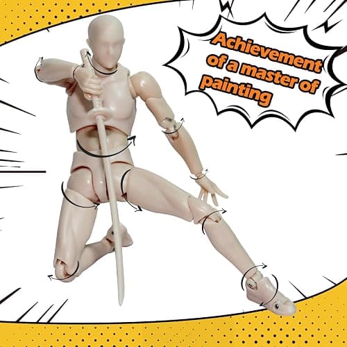 Action Figures Body-Kun DX & Body-Chan DX PVC Figure Model Drawing for S H Figuarts with Box for Artists (Skin color, Male) thumbnail 4