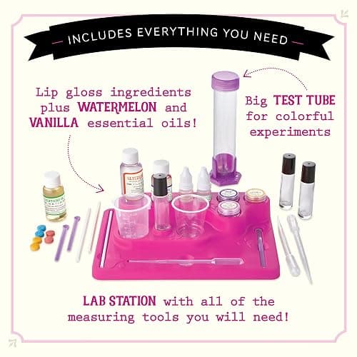 MindWare Science Academy Lava Lip Gloss Lab - 33 Piece Lip Gloss Making Kit - Make 3 DIY Lip Glosses thumbnail 3