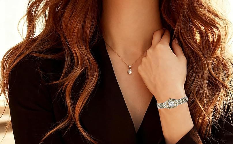 BESTKANG Watches for Women Vintage Square Classic Luxury Watch with Roman Numerals Dial Gold Silver Two-Tone Stainless Steel Band Elegant Dress Women's Wrist Watch thumbnail 5