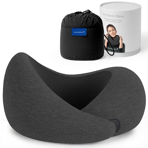 Ostrichpillow Go Neck Pillow, Travel Pillows for Airplanes, Premium Memory Foam Travel Pillow, 360º Ergonomic Design, Asymmetrical Sides, Travel Bag Included, Washable Modal Cover - Image 1