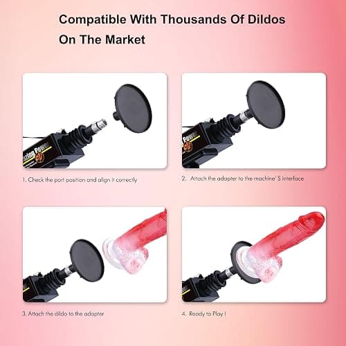 Sex Machine Dildo Machine with 3XLR Connector,Fuck Machine for Women | Thrusting Machine with Red Realistic Dildo Sex Toys 8 Attachments with Suction Cup Adapter thumbnail 6