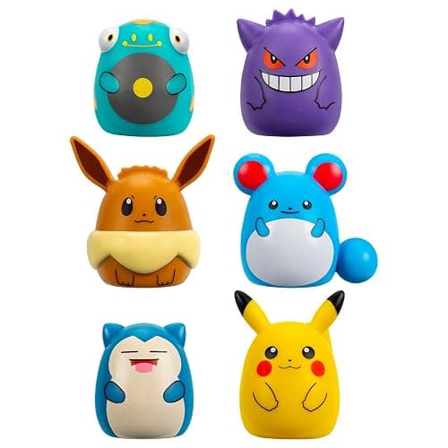 Squish-a-longs Pokémon Mini-Squish 6-Pack (Gengar, Pikachu, Snorlax, Eevee, Bellibolt, Marill) (Amazon Exclusive) thumbnail 3