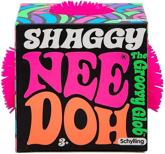 Nee-Doh Schylling Shaggy Groovy Glob! Squishy, Squeezy, Stretchy Stress Balls Neon Colors Gift Set Party Bundle - 3 Pack (Assorted Colors) thumbnail 2