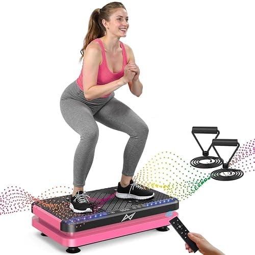 AXV Vibration Plate Fitness Platform Exercise Machine Vibrating Shaking Full Body Shaker Workout Vibrate Stand Shake Board Sport Gym for Weight Loss Fat Burner for Women Men - Image 1