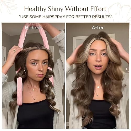 Yanibest Satin Heatless Curler Set, Overnight Hair Curler to Sleep in, No Heat Curling Rods, with Satin Scrunchies and Clip thumbnail 3