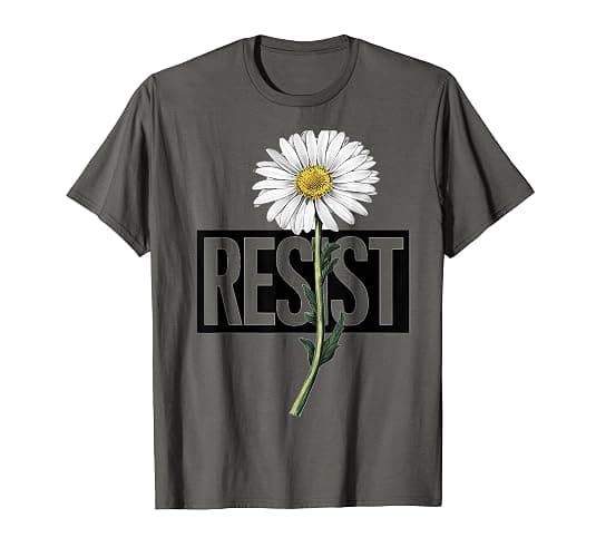 Floral Protest Resist Political Design for Activists T-Shirt - Image 1