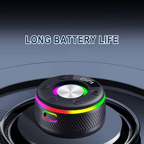 Bluetooth Speaker, Shower Speaker, IP7 Waterproof Portable Speakers Bluetooth 5.4 with HD Sound, RGB Light/LED Display/Hands-Free Call/Suction Cup Perfect for Bathroom Sing-Along Stocking Stuffers thumbnail 6