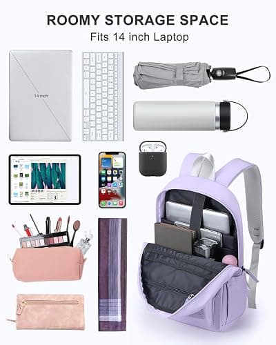 HOMIEE Lightweight Stylish Casual Backpack, Laptop Backpack Water-Resistant Daypack, Travel/School/Casual/Work Backpack (Violet) thumbnail 3