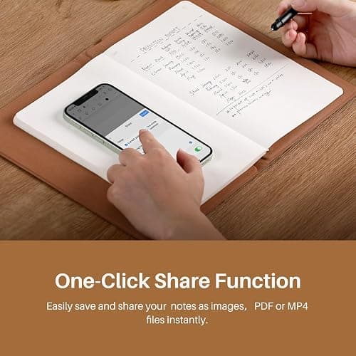 HUION Note 2-in-1 Digital Notebook Drawing Tablet With Battery-free Pen, Bluetooth Wireless Paper Tablet Electronic Writing Pad for Note-taking, Digital Art & Meeting, Refillable A5 Notepad, 9.5x7inch thumbnail 4