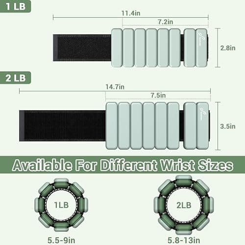 Sportneer Wrist & Ankle Weights for Women Men - 1 Pair (1 lb/2 lb Each) | Adjustable Weighted Bracelet Silicone Bangles for Yoga, Dance, Pilates, Cardio, Aerobics, Gym, Pool Exercises and Jogging thumbnail 4