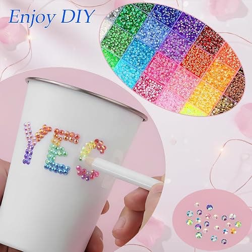 CyanHall Bedazzling Kit with 40 Colors, 32000 Pcs 3mm Flatback Rhinestones Resin Jelly Gems for Bedazzling, Rhinestone Kit with B7000 Glue for Nail Rhinestones, Shoes, Crafts, Diamond Art & DIY Bedazzler Projects thumbnail 4