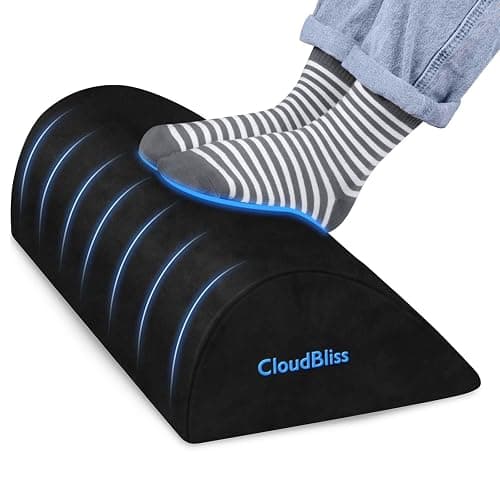 Foot Rest for Under Desk at Work,Office Desk Accessories with Soft Foam and Washable Removable Cover, Foot Stool for Office, Car, Home to Foot Support and Relax Ankles, Black - Image 1