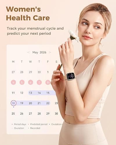 Smart Watches for Women Android/iPhone, Fitness Trackers with Answer/Call | Sleep Tracker/Step Counter/Heart Rate/SpO2 Monitor, Health Watch for 100+ Sports Modes, IP68 Waterproof, 2 Changeable Bands thumbnail 6