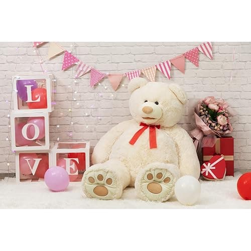 HollyHOME 5ft Giant Teddy Bear Stuffed Animal Huge Teddy Bear Plush with Big Footprints Valentines Gift 5 Feet Beige thumbnail 5