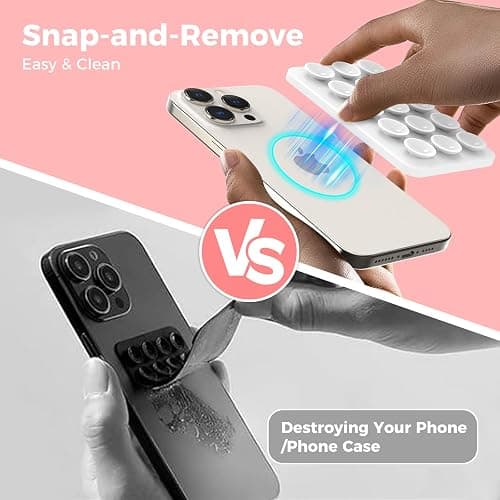 AHASTYLE Silicone Magnetic Suction Phone Case Stand for iPhone 17/16/15/14/13/12 Series, for iPhone MagSafe Phone Case, Mirror Shower Phone Holder, for TikTok Videos and Selfies thumbnail 3