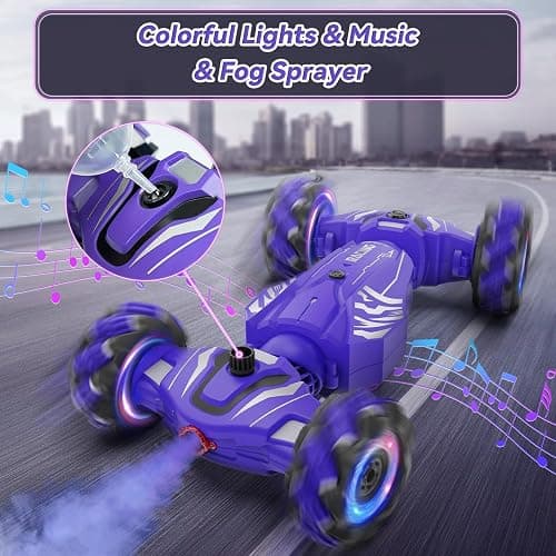 Dysaim Gesture Sensing RC Stunt Car, Toys for Boys Girls Age 6-12, 4WD Remote Control Car 360° Rotate Transform Drift RC Cars with Lights Music Fog Sprayer, 2.4Ghz Hand Control Car Birthday Xmas Gifts thumbnail 6