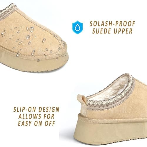 ZERISM Women's Slippers Platform Mini Boots Short Ankle Boot Fur Fleece Lined Sneakers House slippers Anti-Slip Boot For Outdoor thumbnail 3