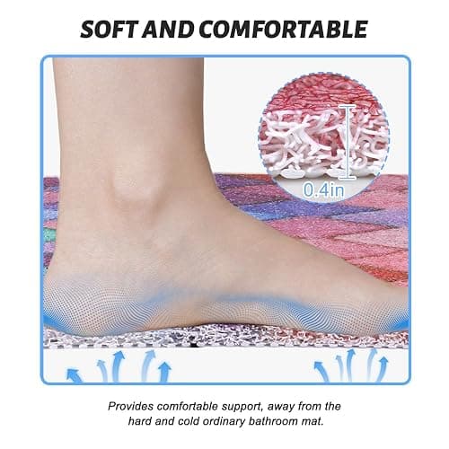 Shower Mat Bathtub Mat Non-Slip - 32x32 Inch, Soft Comfort Bath Mat with Drainage Holes, PVC Loofah Massage Bathmat for Shower, Tub, Bathroom, Wet Areas, Quick Drying thumbnail 4