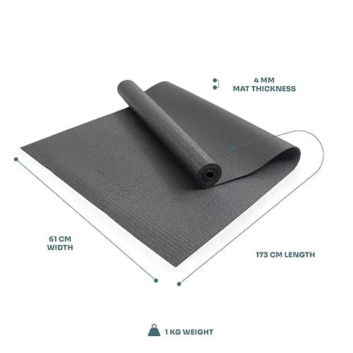 Myga Yoga Mat with Carry Strap – Non-Slip, Lightweight & Durable Exercise Mat for Yoga, Pilates & Fitness – Sweat-Resistant & Easy to Clean – 173cm x 61cm x 4mm - Choice of Colour thumbnail 5