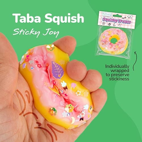 ArtCreativity Squishy Treats Fidget Toys for Kids and Adults - 4 Pack - Super Soft Squishy Dessert Include Sandwich Cookie, Donut, Croissant, and Waffle - Squeeze Toys for Stress Relief and Anxiety thumbnail 3
