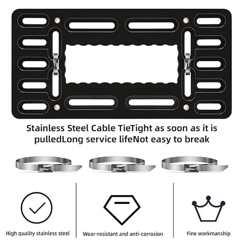XCLPF Front License Plate Bracket,No Drill Front License Plate Holder,Front License Plate mounting kit,Universal Bumper Car Frame Mount Adapter with Stainless Steel Screw Cap,Cable Ties thumbnail 3